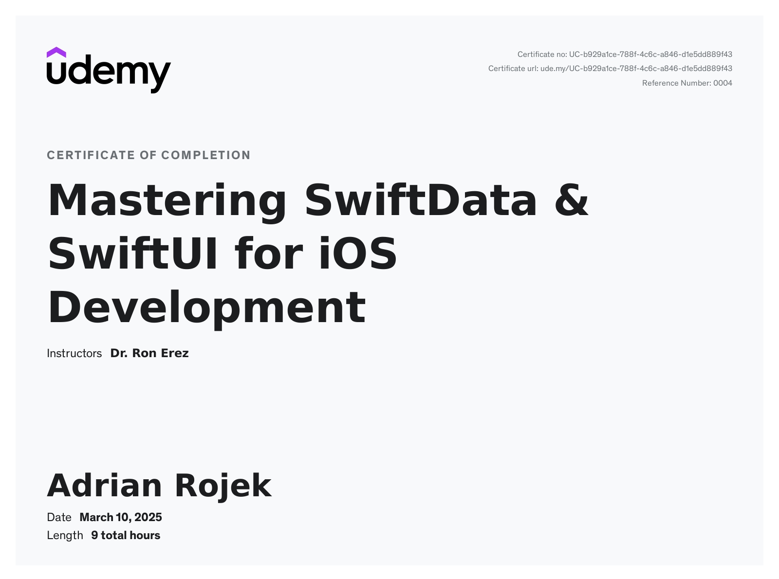 SwiftUI Certificate
